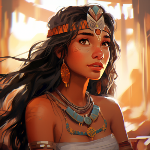 Illustration of a stunning Aztec girl