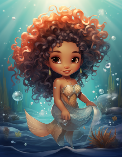 Cute Baby Fairy Mermaid with Seashells Cute Baby Fairy Mermaid with Seashells