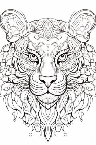 Colorful Baby Tiger Mandala Art