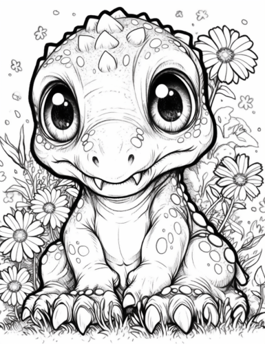 Baby T-Rex in Chibi Style