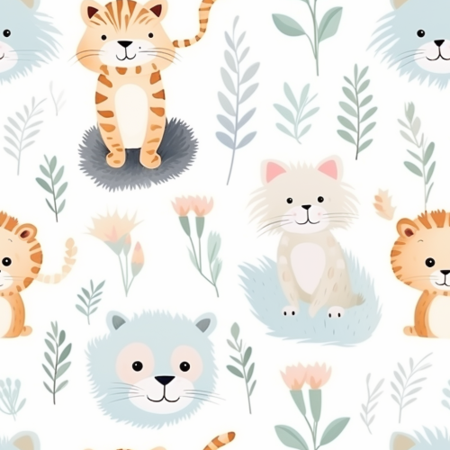 Cute animal pattern on baby sheet