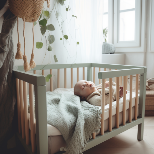 Baby sleeping peacefully in a serene environment