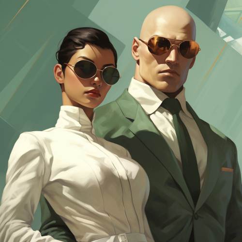 Bald woman with athletic build and stylish outfit