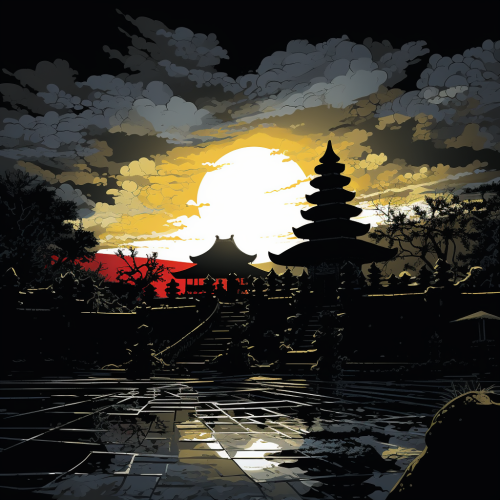Picturesque Bali Temple in Dramatic Light Picturesque Bali Temple in Dramatic Light