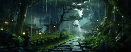 Beautiful bamboo forest pathway