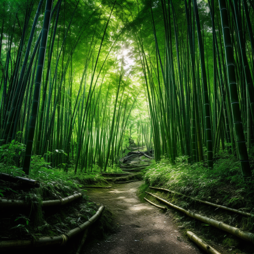 Tranquil scene of bamboo forest