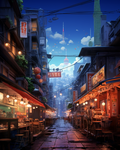 Bangkok City Center Cinematic View Ghibli