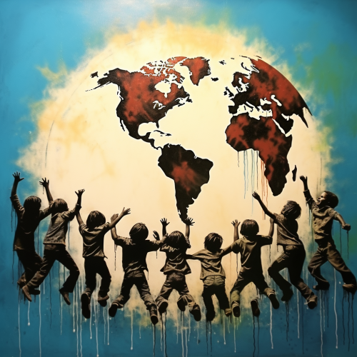 Children Round Dance Around Earth