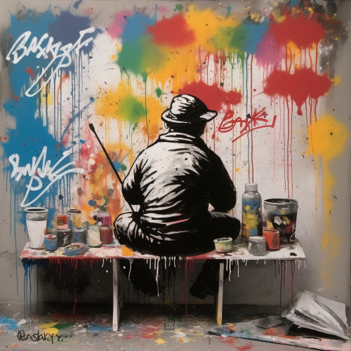 Colorful Bansky Painting Artwork