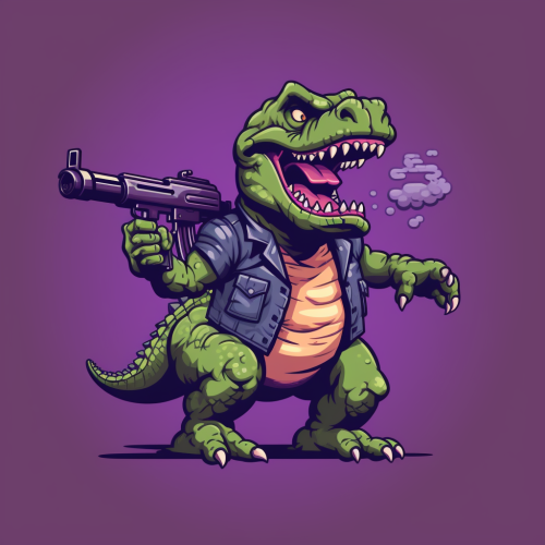 Barney the Dinosaur with Kalashnikov