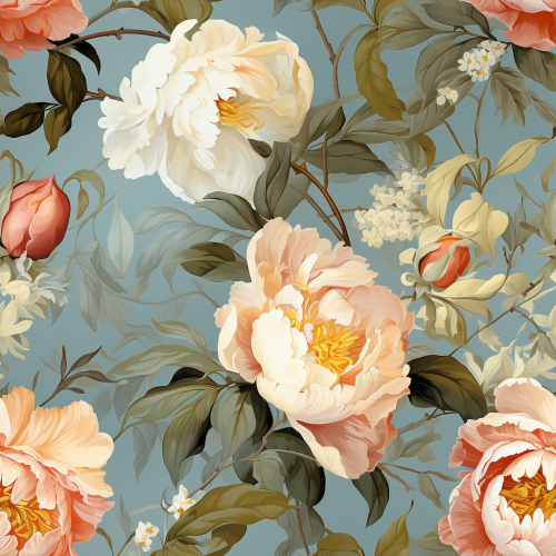 Beautiful Baroque Peonies Wallpaper
