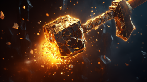 Baroque blacksmith hammer with square head Baroque blacksmith hammer with square head