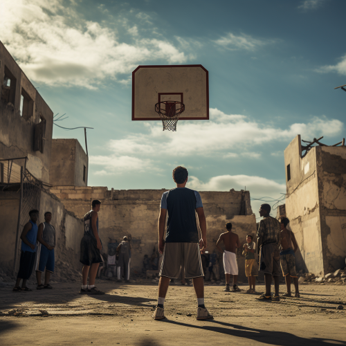 Basketball game in 2123