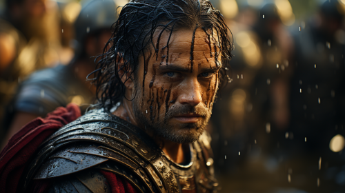 Battle of Thermopylae fighting with intricate details