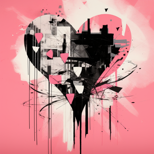 Pink and black Valentine typography