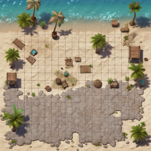 Colorful beach tileset for RPG