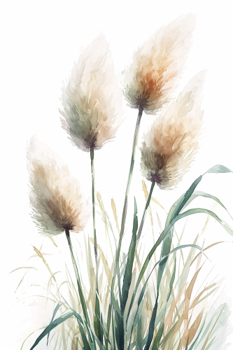 Bear Grass Acrylic Drawing Illustration