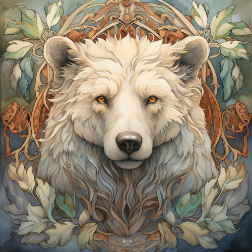 Beautiful bear artwork in nature