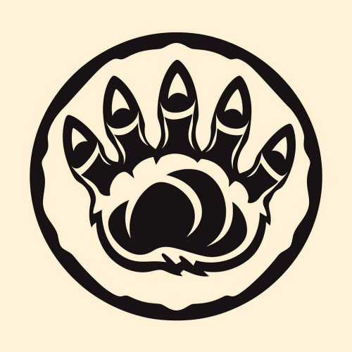 Minimalistic logo of aggressive bear paw claws