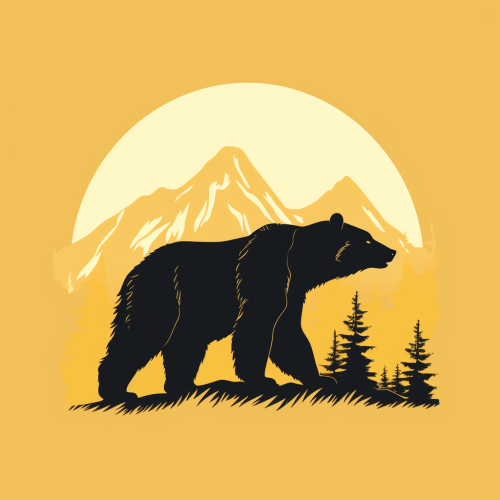 Flat design side view of bear