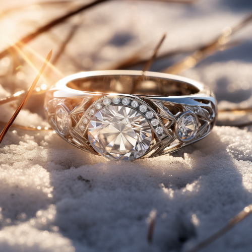 Diamond ring in snow