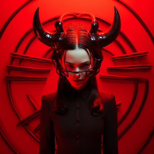 Gorgeous girl with devil horns