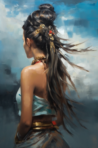 Close-up of a Beautiful Italian Woman's Back