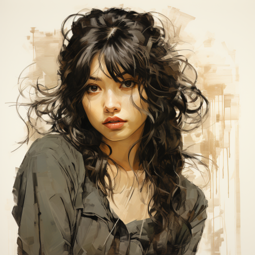 Sketch of a beautiful Mexican woman