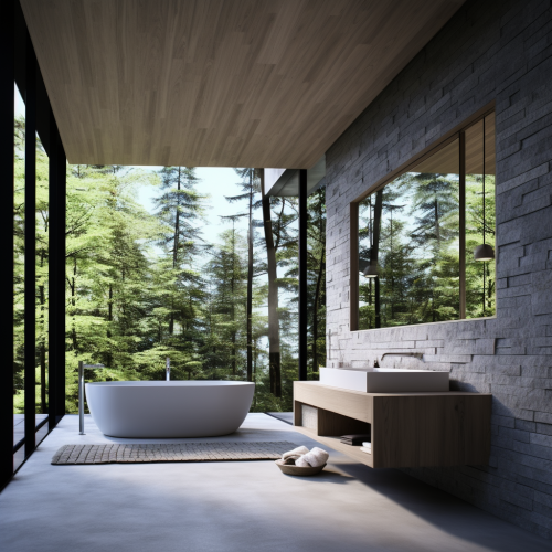 Beautiful bathroom with window view