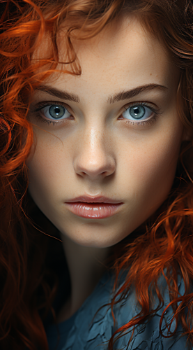 Redhead with Deep Ocean Blue Eyes Redhead with Deep Ocean Blue Eyes