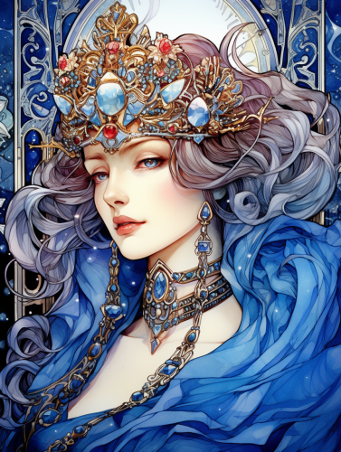 Intricate Sapphire Crown Art Nouveau