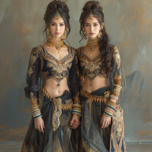 Women in Thai Traditional Clothes in Ayothaya City