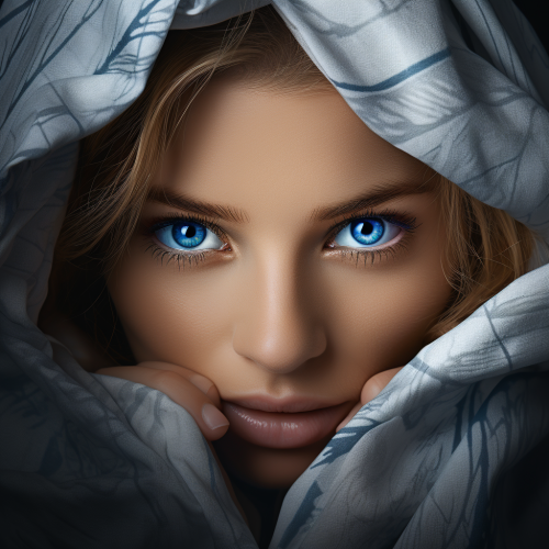 Beautiful woman hiding one eye