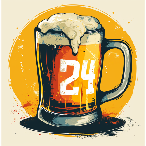 Beer pub crawl logo with number 24