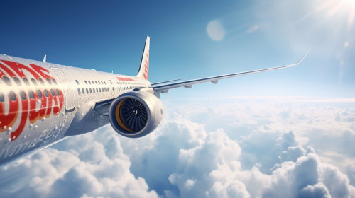 Fresh and Classy Beer Can on Airplane Wing