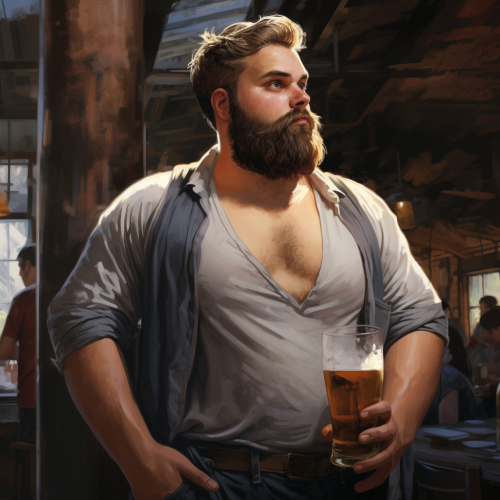Handsome Man with Big Beerbelly