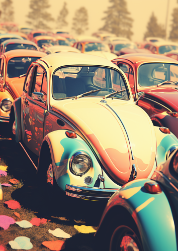 Beetle Volkswagen Pop Art Collage