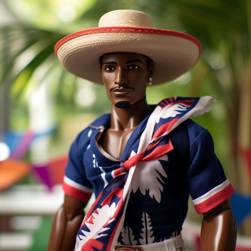 Belizean Mestizo Ken Doll with Belize Flag and Hat
