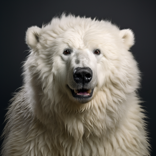 Bernard the Polar Bear with black curly hair