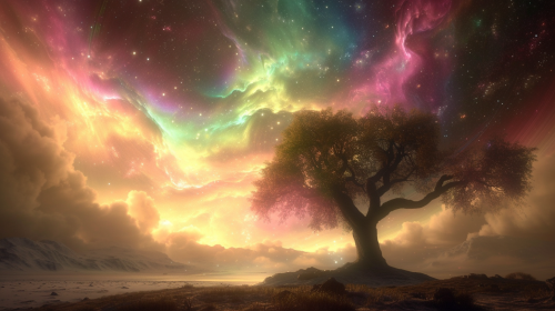 Breathtaking Aurora Landscape with Love Declaration