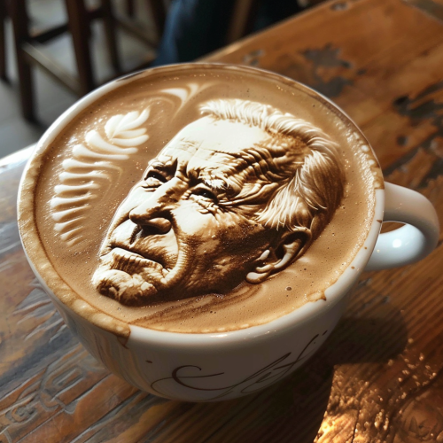 Biden Latte Art Design Biden Latte Art Design