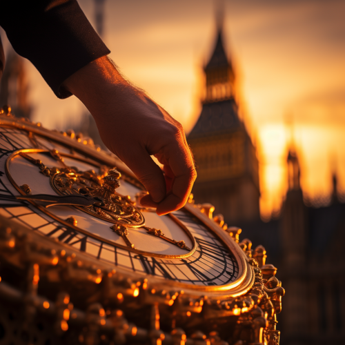 Close-up of Big Ben's Clock at Sunset