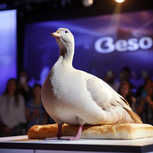 Goose on Stage at Product Launch
