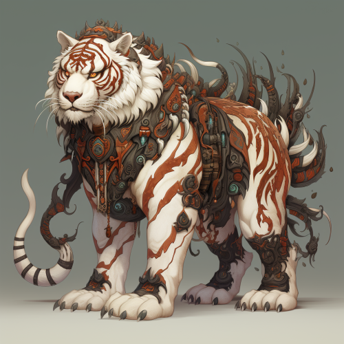 Quadruped tiger panda in the wild