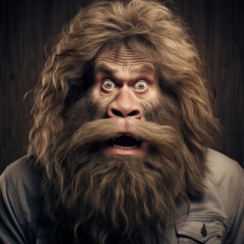 Funny Bigfoot headshot portrait