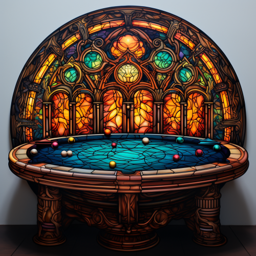 Art Painting of Billiards Table in Vanitas Style