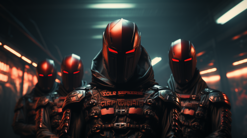 Binary Vipers in Futuristic Drama Scene Binary Vipers in Futuristic Drama Scene