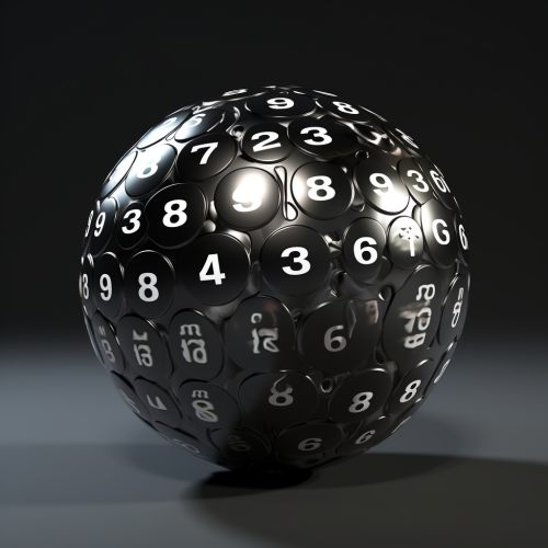 Shiny bingo ball with metallic glitter