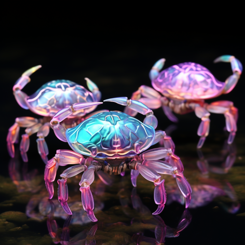 realistic bioluminescence crabs
