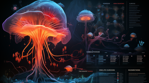 Image showcasing bioluminescent organisms and their glow